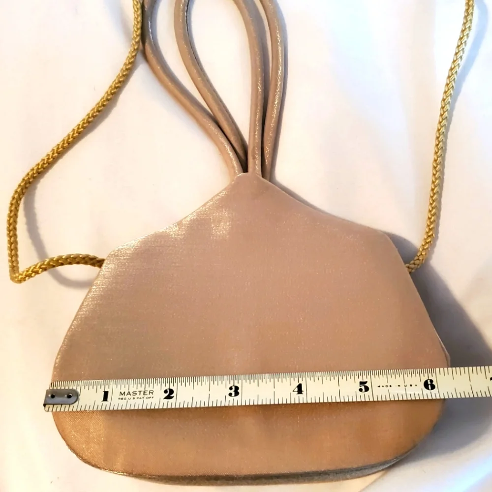 SASHA NEW YORK, Teardrop purse,  Beige, Satin Evening bag. VINTAGE. - Picture 2 of 7